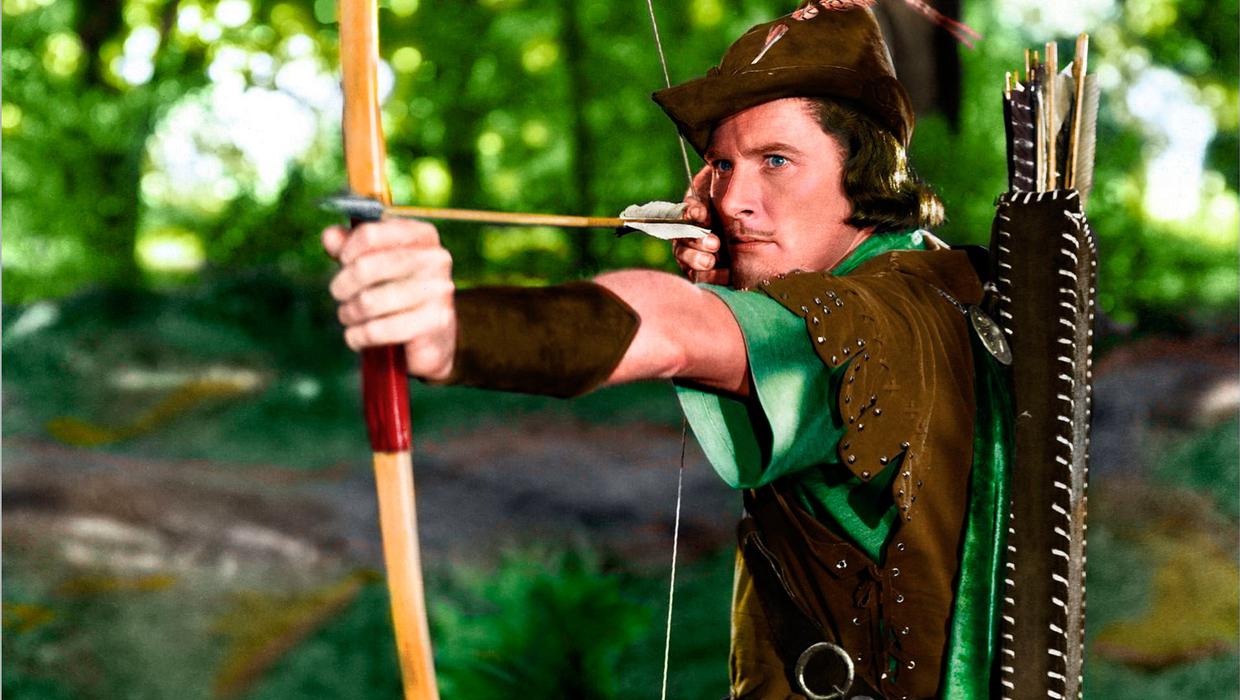 Errol Flynn as Robin Hood in The Adventures of Robin Hood (1938)